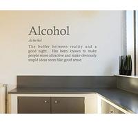 Funny Wall Quote Alcohol Dictionary Definition Sticker Decal Decor Transfer Black | X-Large 110cm (w) x 57cm (h)