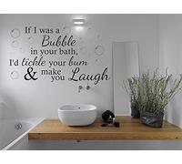 Funny Wall Quote If I was a Bubble Bathroom Wall Sticker Vinyl Wall Art Quote Decal Silver X-Large 100cm Wide x 57cm high