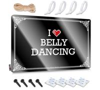 Funny Wall Signs Accessory Waterproof Artwork, Scandinavian Retro Print For Cafe Pub Yard | Boys Bedroom Decorations Pre-drilled Custom I Love Belly Dancing(20X30CM)