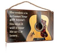 Funny Wall Signs Harmonious Strings: Exploring The Artistry Of Acoustic Guitars Wooded Sign Front Door Hanging Decor Bathroom Funny Decor(20X30CM)