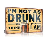 Funny Wall Signs I'M Not As Drunk As You Think Tin Sign Sign Decor Metal Tin Sign Wall Decor(20X30CM)