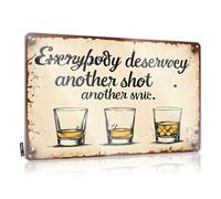 Funny Wall Signs Soft Bath Waterproof Artwork, Scandinavian Retro Print For Cafe Pub Checkout | Funky Pre-drilled Custom Everybody Deserves Another Shot: A Cheers To Life's(30X40CM)