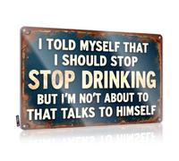 Funny Wall Signs Stop Drinking: The Battle Within Tin Sign Sign Decor Metal Tin Sign Wall Decor(30X40CM)