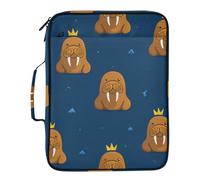 Funny Walrus Crown Dark Blue Expanding Hanging File Folders 7 Pockets A4 Letter Size with Zipper Closure for Home Office Travel Folder with Pockets carpetas de