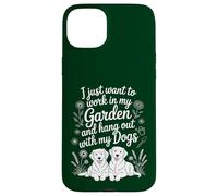 Funny Want to Work In My Garden Hangout With My Dog Lover Case for iPhone 15 Plus