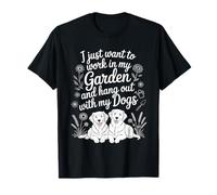 Funny Want to Work in My Garden Hangout with My Dog Lover T-Shirt