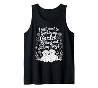 Funny Want to Work in My Garden Hangout with My Dog Lover Tank Top
