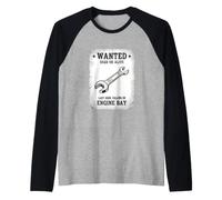 Funny Wanted Poster Saying Dead Alive 10mm Wrench Raglan Baseball Tee