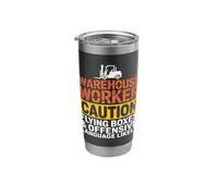 Funny Warehouse Worker Logistics Forklift Stainless Steel Insulated Tumbler