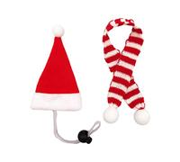 Funny Warm Pet Costume Dog Clothes Christmas Pet Cats Hats Scarf Kitten Santa Red Scarf Hat Bib Windproof Decor Pet Hats for Cats Pet Hat and Scarf Set Pet Hats for Dog Winter Pet Hats for Small