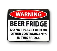 Funny Warning - Beer Fridge 10cm Self Adhesive Sticker Decal for Car, Van, Camper, Bumper Sticker, Man Cave, Freezer SG231