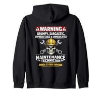 Funny Warning Maintenance Technician Annoy At Your Own Risk Zip Hoodie