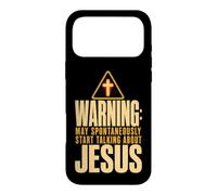 Funny Warning May Spontaneously Start Talking About Jesus Case for iPhone 17 Pro Max