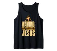 Funny Warning May Spontaneously Start Talking About Jesus Tank Top
