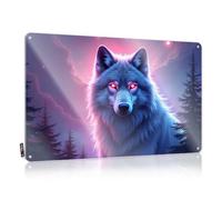 Funny Warning Signs Enchanted Night: The Wolf'S Gaze Tin Sign Door Signs For Bedroom Funny Patio Decor(20X30CM)