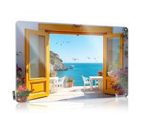 Funny Warning Signs Seaside View From The Terrace Tin Sign Bar Signs Vintage Pool Zone Tin Sign(20X30CM)