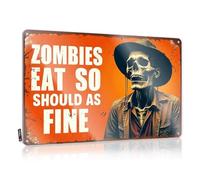 Funny Warning Signs Zombies Eat So Should As Fine Tin Sign Bar Signs Vintage Pool Zone Tin Sign(20X30CM)