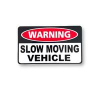 Funny WARNING - SLOW MOVING VEHICLE 100mm X 60mm Self Adhesive Sticker Decal For Car, Van, Camper, Bumper Sticker, Drifting