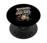 Funny Warning Talks About Guitars A Lot Music PopSockets Adhesive PopGrip