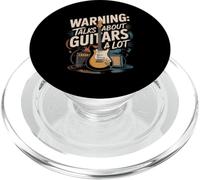 Funny Warning Talks About Guitars A Lot Music PopSockets PopGrip for MagSafe