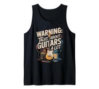 Funny Warning Talks About Guitars A Lot Music Tank Top