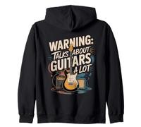 Funny Warning Talks About Guitars A Lot Music Zip Hoodie