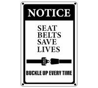 Funny Warning Tin Sign Seat Belts Save Lives Buckle Up Every Time Vintage Wall Decor Tin Painting for Home Garden Bars Cafes Office Store Pubs Club Plaque 8x12 inch