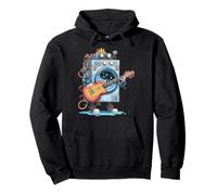 Funny Washing Machine Robot with E-Guitar Costume Pullover Hoodie