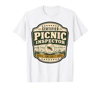 Funny Wasp Picnic Inspector Official Snack Quality Control Value Graphic T-Shirt, Men, White, XL