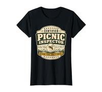 Funny Wasp Picnic Inspector Official Snack Quality Control Value Graphic T-Shirt, Women, Black, XL