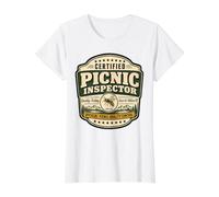 Funny Wasp Picnic Inspector Official Snack Quality Control Value Graphic T-Shirt, Women, White, XL