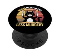 Funny Wax Waxing Makes Me Feel Less Murdery Cat Lover PopSockets Adhesive PopGrip
