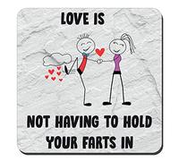 Funny Wedding Anniversary Birthday Gift For Him Gift For Her Present Joke Coffee Tea Mug Coaster Fart Joke Theme Present For Husband Wife Girlfriend Boyfriend