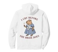 Funny Wedding Bridesmaid I Cry Before The Bride Capybara Pullover Hoodie