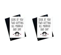 Funny Wedding Cards, Funny Engagement Cards, Congratulations Cards Marriage Cards, Best Friend Daughter, Son, Getting Married and Sh*t PC225 (Pack of 2)