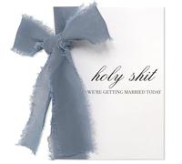 Funny Wedding Day Card for Bride and Groom, To My Husband or Wife Vow Card, Unique Wedding Gift - “Holy We’re Getting Married Today”