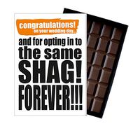Funny Wedding Day Gift A Marriage Celebration Present for Bride Groom Naughty Card for Couple Oncocoa 100 Gram Belgian Milk Chocolate IYF103