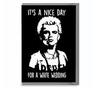 Funny Wedding Gift Card - 80s Music-Themed Greeting for Rock Lovers, Billy Idol White Wedding, Mr & Mrs Joke, Unique Valentine, Birthday, or Anniversary Card for Music Fans - W18