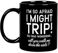 Funny Wedding Proposal Novelty Coffee Mug - "Will You Walk Me Down The Aisle" Gift for Dad/Mom/Brother/Best Friend11 Oz Novelty Drinking Cup