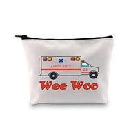 Funny Wee Woo Makeup Travel Bag Gift for Nurse Doctor, EMT Paramedic First Responders, Ambulance Pouch Bag
