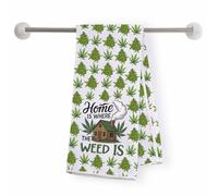 Funny Weed House Inspire Kitchen Towel Weed Leaf Hostess Gift 420 Cannabis Kitchen Decor Marijuana Smoker Gift (WEED-KT UK)