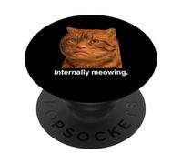 Funny Weird Cat Face Meme Silly Hilarious Mad Cat Confused PopSockets Adhesive PopGrip