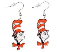 Funny Weird Cute Acrylic Big Rooster Chicken Dinosaur Sheep Cat Drop Dangle Creative Lovely Pet Cartoon Anime Lightweight Colorful Earrings Jewelry for Women, Zinc, No Gemstone
