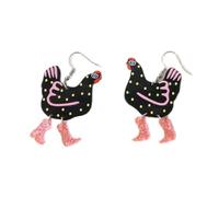 Funny Weird Cute Acrylic Big Rooster Chicken Dinosaur Sheep Cat Drop Dangle Creative Lovely Pet Cartoon Anime Lightweight Colorful Earrings Jewelry for Women, Zinc, No Gemstone