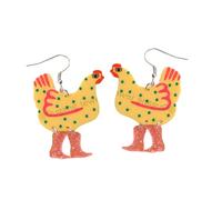 Funny Weird Cute Acrylic Big Rooster Chicken Dinosaur Sheep Cat Drop Dangle Creative Lovely Pet Cartoon Anime Lightweight Colorful Earrings Jewelry for Women, Zinc, No Gemstone