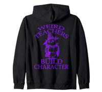 Funny Weird Halloween Teachers Build Character Zip Hoodie