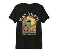 Funny Weird Teachers Build Character Frog Playing. Premium T-Shirt