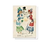 Funny Weird Victorian Christmas Greeting Card with Envelopes - Dapper Snowman