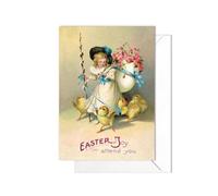 Funny Weird Victorian Easter Greeting Card with Envelopes (Chick Shepherdess)