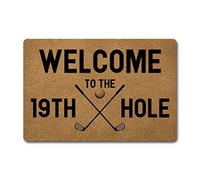 Funny Welcome Doormat Personalized Rugs Welcome to The 19th Hole Golf Doormat 15.9"(W) X 23.7"(L) Anti-Slip Rubber Back Doormats House Warming Gift Rugs for The Entrance Way Front Porch Patio Decor